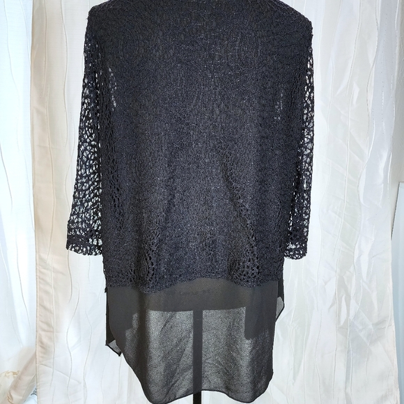 Rachel Cole - Black Lace Open Cardigan in Size Large - Picture 6 of 7